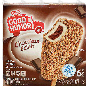 Good Humor  frozen chocolate eclair dessert bar, 6 pack 18-fl oz