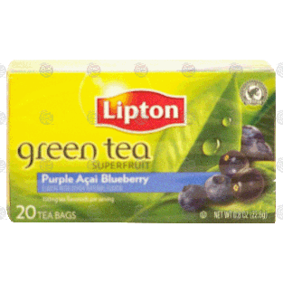 Lipton Superfruit green tea with purple acai and blueberry flavo0.8-oz