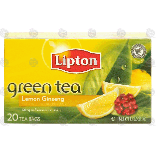 Lipton  green tea, lemon ginseng 20-ct