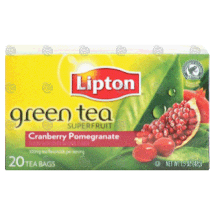 Lipton Superfruit Cranberry Pomegranate, 100% natural green tea,1.5-oz