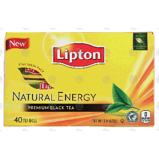 Lipton Natural Energy premium black tea, 40 tea bags 3.1-oz