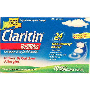 Claritin RediTabs allergy relief, reditabs, non-drowsy, 24 hour, o 10ct