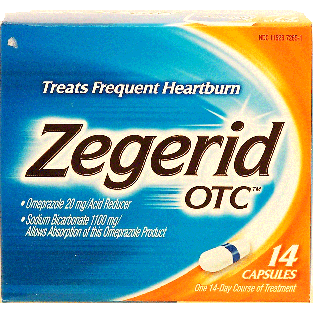 Zegerid OTC acid reducer, omeprazole 20-mg, capsules  14ct