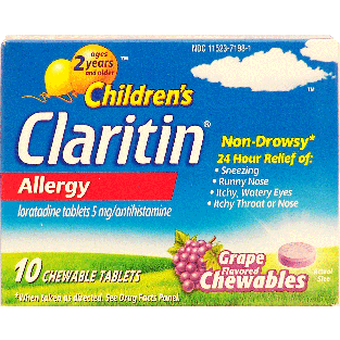 Claritin  children's allergy relief, loratadine tablets 5mg/antihi10ct