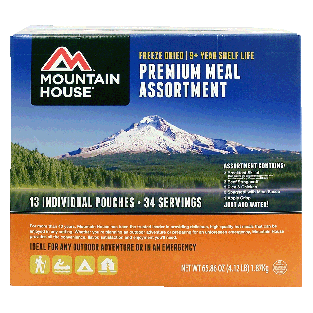 Mountain House  meal assortment, freeze dried 9 plus year shelf65.86oz
