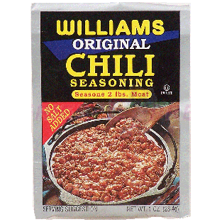 Williams Original chili seasoning, for 2 lbs of meat 1oz