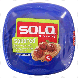 Solo squared plastic plates, 10.25-in, more grips  15ct