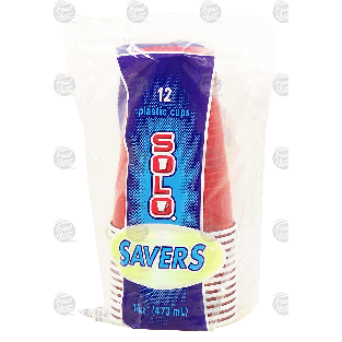 Solo Savers plastic cups, 16 oz  12ct