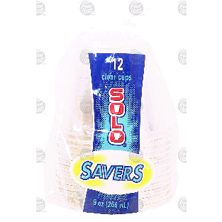 Solo Savers 9 oz clear cups  12ct