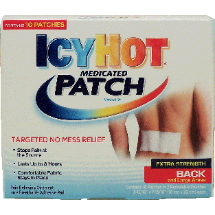 Icy Hot Patch pain relieving ointment on a breathable adhesive pad10ct