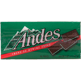 Andes  creme de menthe chocolate candy thins, 28 pieces  4.67oz