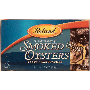 Roland  naturally smoked oysters, petite, fancy, handpacked 3oz