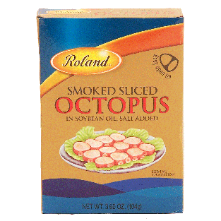 Roland  smoked sliced octopus in soybean oil, salt added  3.66oz