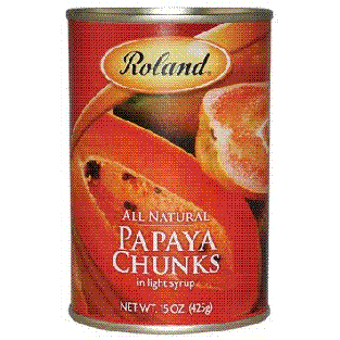 Roland  papaya chunks in light syrup 15oz