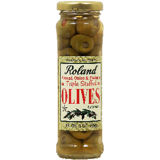 Roland Triple Stuffed almond, onion, pimiento stuffed olives 3oz