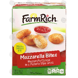 Farm Rich  mozzarella bites; mozzarella cheese in a pizzeria st19.2-oz