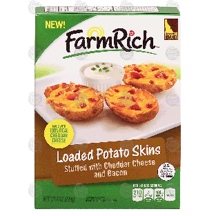Farm Rich  loaded potato skins stuffed with cheddar cheese and bac8-oz