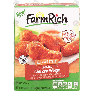 Farm Rich  buffalo style breaded chicken wings, w/tangy buffalo s17-oz