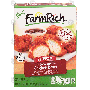 Farm Rich  barbecue boneless chicken bites with a sweet bbq sauce17-oz