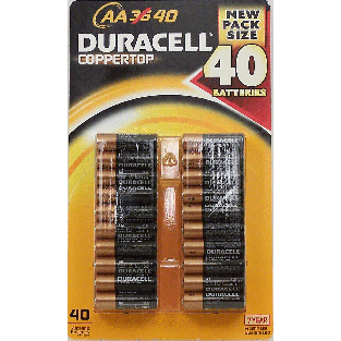 Duracell Coppertop AA Alkaline batteries 40ct