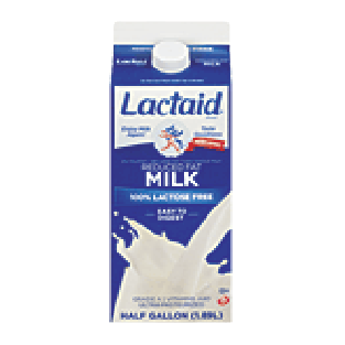Lactaid Milk 100% Lactose Free Reduced Fat 0.5gal