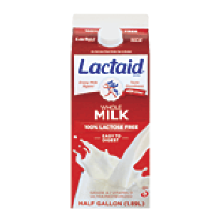 Lactaid Milk 100% Lactose Free Whole 0.5gal