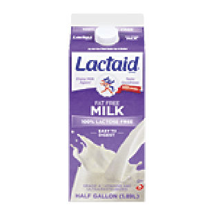 Lactaid Milk 100% Lactose Free Fat Free 0.5gal