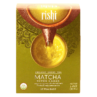 Rishi  matcha super green organic tea, 15-bags 1.43oz