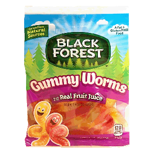 Black Forest  gummy worms made with real fruit juice 4.5oz