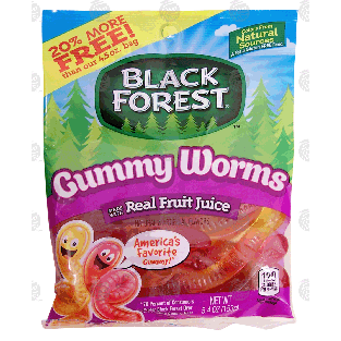Black Forest  gummy worms made with real fruit juice  5.4oz