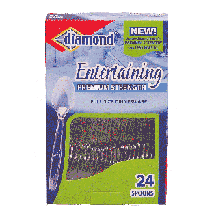 Diamond Entertaining premium strength full size dinnerware, spoons24ct