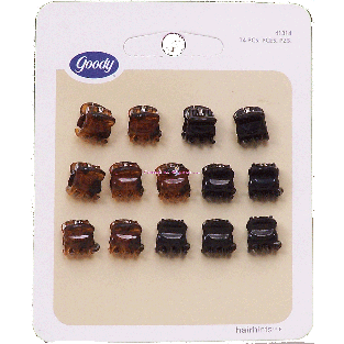 Goody  mini plastic hair clips, brown / black 14ct