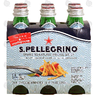 S. Pellegrino  sparkling natural mineral water, 6- 8.45 fl oz glas6-pk