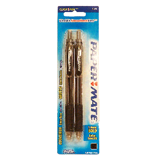Papermate Profile extra smooth ball point pens, black ink 2ct