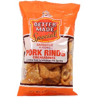 Better Made  barbecue flavored pork rinds, chicharrones 1.5oz
