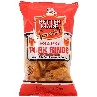 Better Made  hot & spicy pork rinds, chicharrones 1.5oz