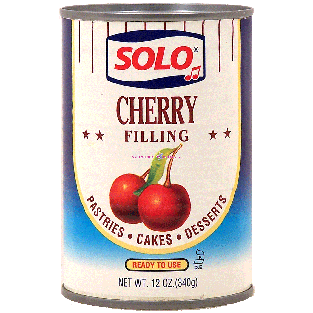 Solo  cherry filling, ready to use for pastries, cakes and dessert12oz