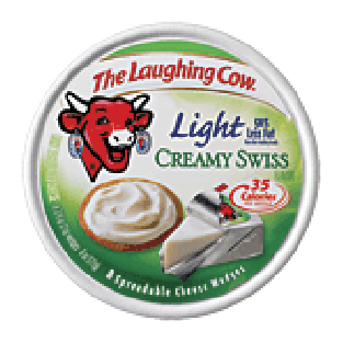 The Laughing Cow  creamy swiss light spreadable cheese wedges, 8 ct 6oz