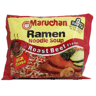 Maruchan  ramen noodle soup roast beef flavor add to boiling water 3oz