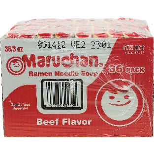 Maruchan  beef flavor ramen noodle soup kits, 3-oz. packs 36pk