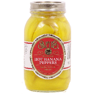 Safies  hand packed hot banana peppers 32fl oz