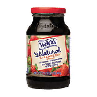 Welch's Natural strawberry spread, all natural, no preservatives, 17oz