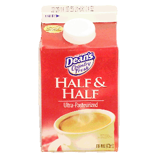Country Fresh Dean's half & half, ultra-pasteurized 1pt