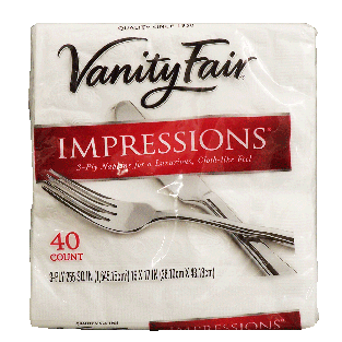 Vanity Fair Impressions 3-ply large, cloth-like feel napkins 40ct