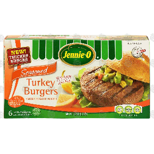 Jennie-o  seasoned turkey burgers, 6 1/3 lb burgers 32-oz