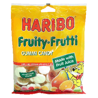 Haribo Fruity-Frutti gummi candy made with fruit juice  4oz