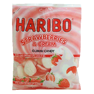 Haribo  strawberries & cream gummi candy 5oz