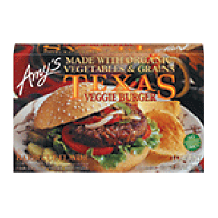 Amy's  texas veggie burger, made with organic vegetables, 4 patti10-oz