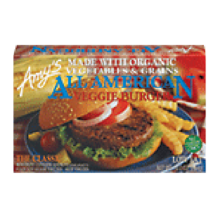 Amy's  all american veggie burger, made with organic vegetables, 10-oz