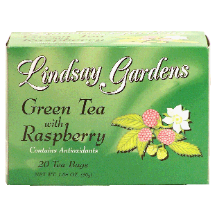 Lindsay Gardens  green tea with raspberry, 20-tea bags 1.05oz